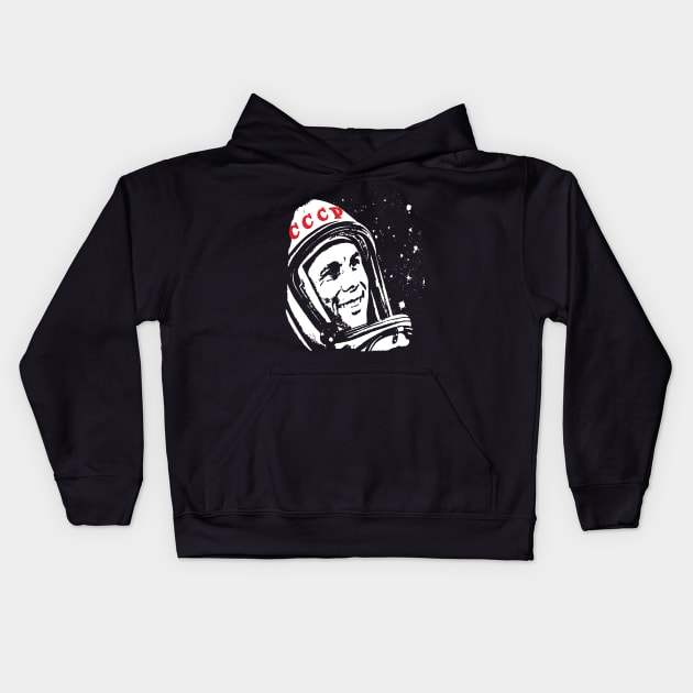 Yuri Gagarin Kids Hoodie by dumbshirts